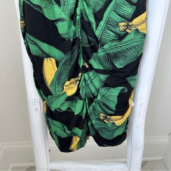 GANNI Ruched Floral Print Stretch Jersey Mini Dress Size 4 - Picture 7 of 15